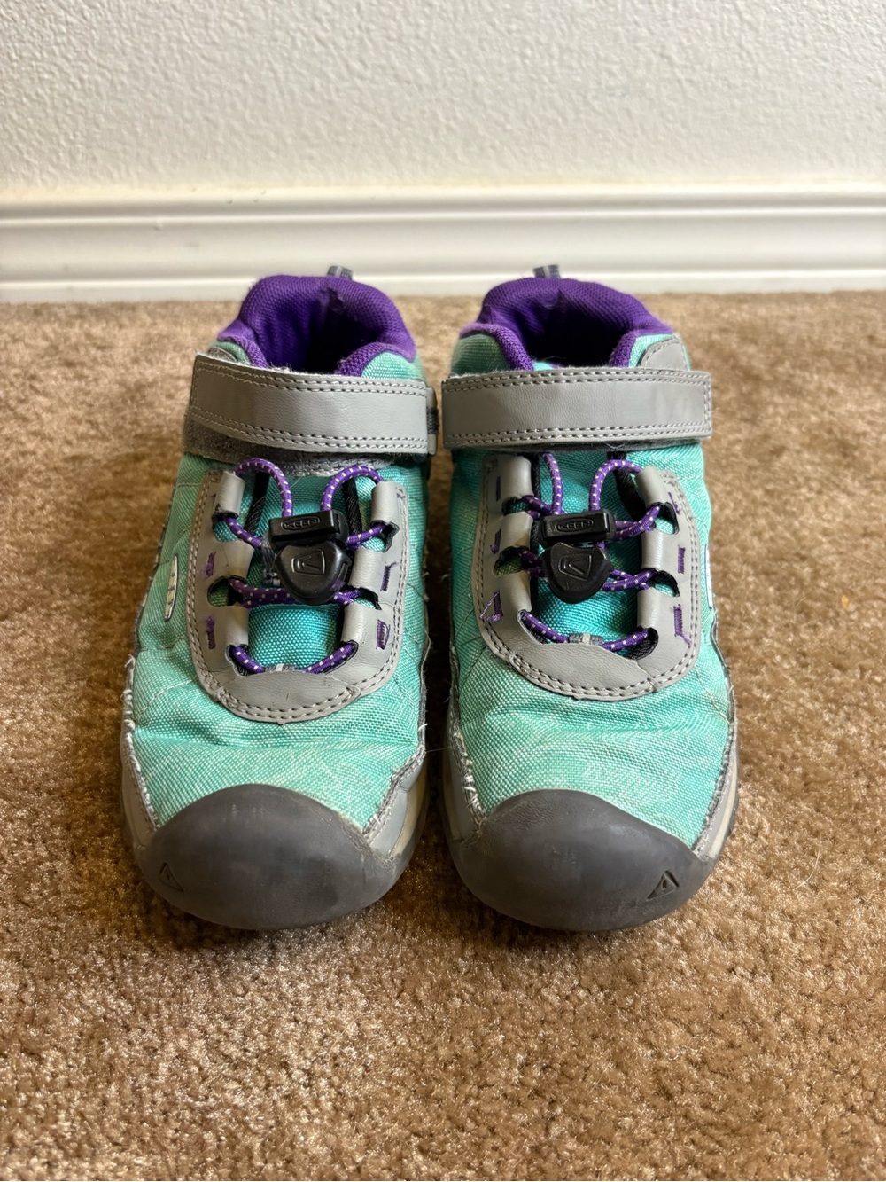 Keen Kids Mint Green and Purple Hook-and-Loop Sneakers